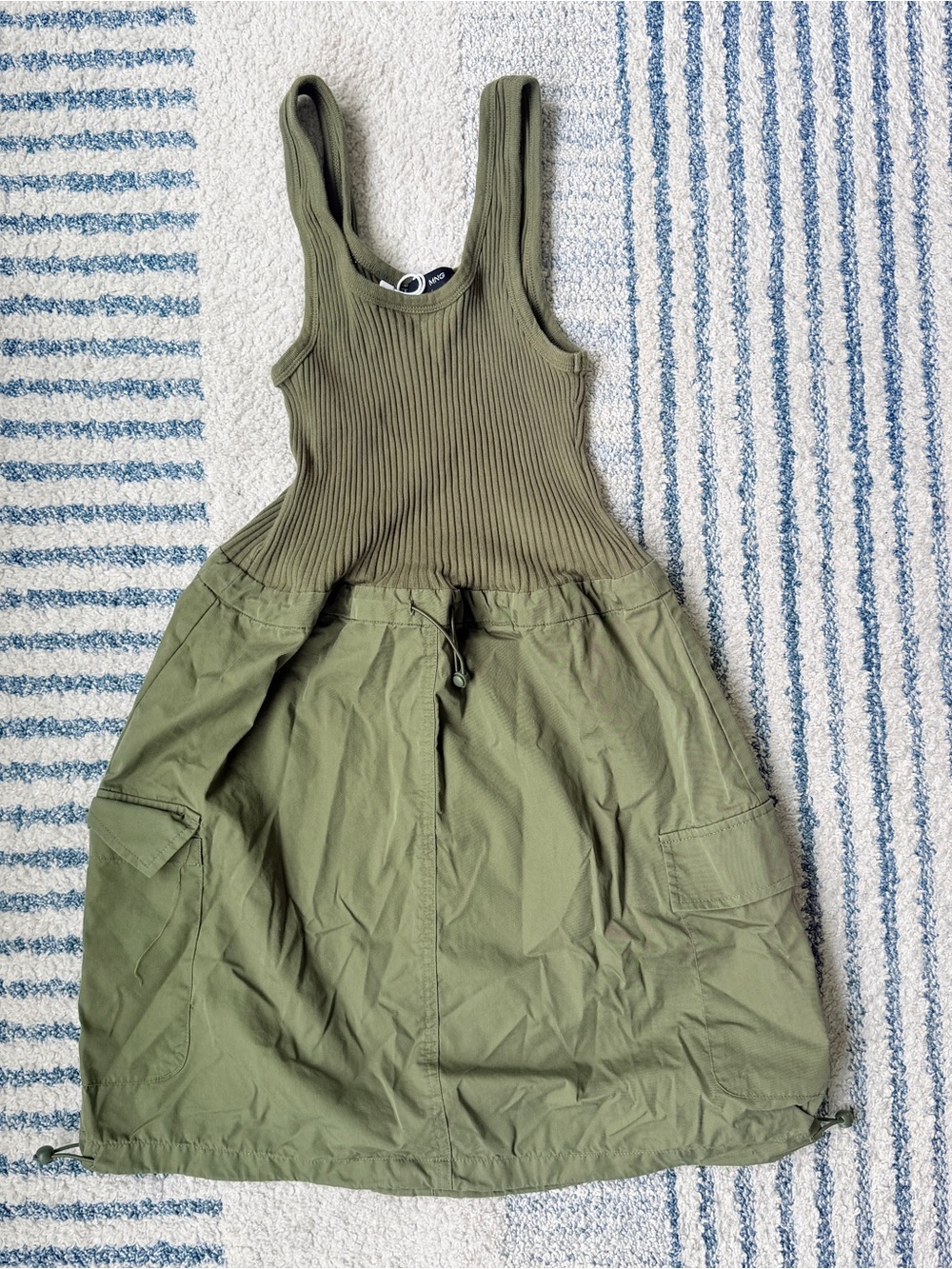 MNG Olive Ribbed Dress